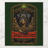 Jagdterrier, Jachtlogo Wijn Etiket (Enkel label)