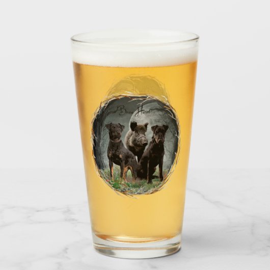 Jagdterrier, moedig hart glas (Voorkant gevuld)