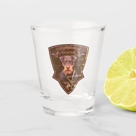 Jagdterrier, moedig hart shot glas (Voorkant)
