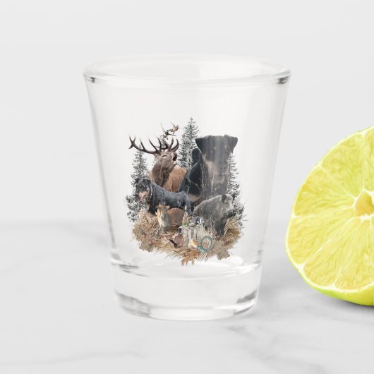 Jagdterrier, moedig hart shot glas (Voorkant)