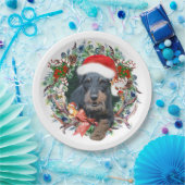 Jagdterrier, Vrolijk kerstfeest Papieren Bordje (Feest)