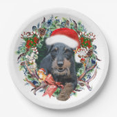 Jagdterrier, Vrolijk kerstfeest Papieren Bordje (Voorkant)