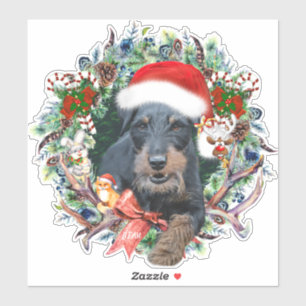 Jagdterrier, Vrolijk kerstfeest Sticker