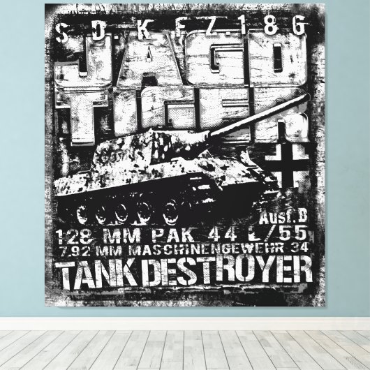 JAGDTIGER CANVAS AFDRUK (Insitu (Houten vloer))