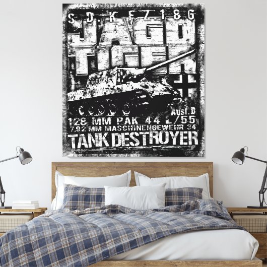 JAGDTIGER CANVAS AFDRUK (Insitu (Slaapkamer))