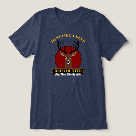 Jagen als een hert Tri-Blend shirt (Design voorkant)