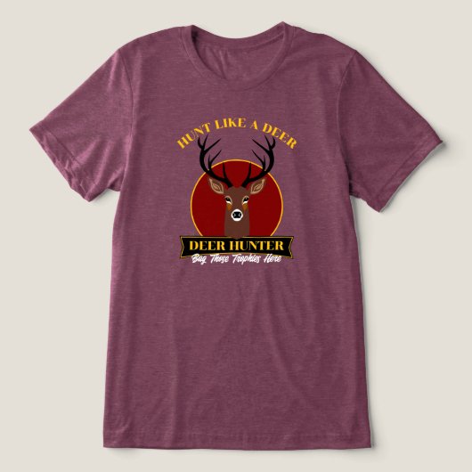 Jagen als een hert Tri-Blend shirt (Design voorkant)