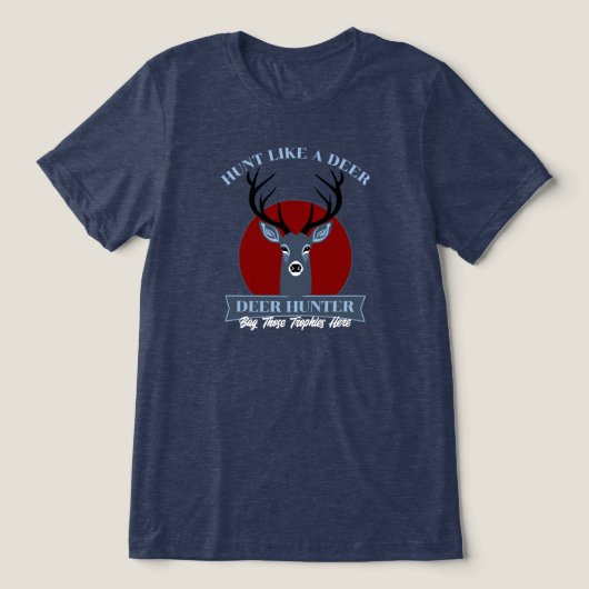 Jagen als een hert Tri-Blend shirt (Design voorkant)