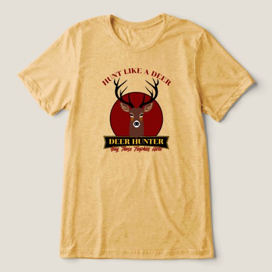 Jagen als een hert Tri-Blend shirt (Design voorkant)