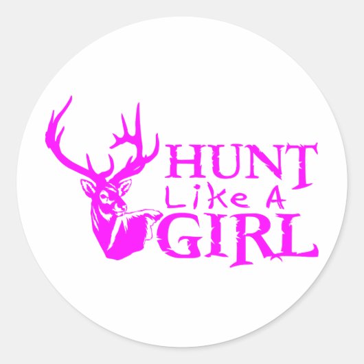 JAGEN ALS EEN MEISJE RONDE STICKER (Voorkant)