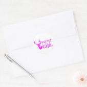 JAGEN ALS EEN MEISJE RONDE STICKER (Envelop)