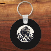 Jagen Beer Retro Dog Beer Hound Hunting Sleutelhanger (Voorkant)