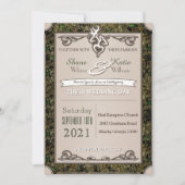 Jagen Buck en Doe Camouflage bruiloft uitnodiging (Voorkant)