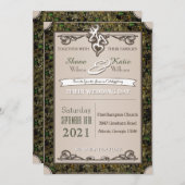 Jagen Buck en Doe Camouflage bruiloft uitnodiging (Voorkant / Achterkant)