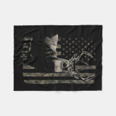 Jagen Camo Amerikaanse vlag herten Fleece Deken (Voorkant (Horizontaal))