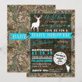 Jagen Camo Boy Baby shower Buck Uitnodiging (Voorkant / Achterkant)