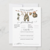 Jagen Camo Clothesline Baby voorspellingen spel Kaart (Voorkant)