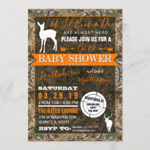 Jagen Camo Co-Ed Baby shower Buck en Doe Kaart