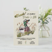 Jagen Camo Duck Bruh Verjaardag Campout Kaart (Staand voorkant)