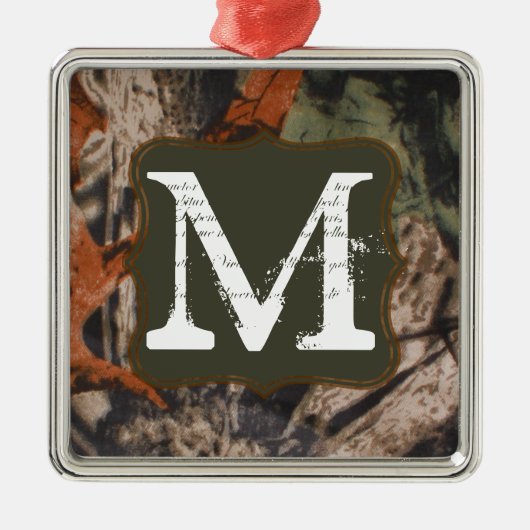 Jagen Camo Hunters Cam Monogram Initiaal Ornament (Voorkant)