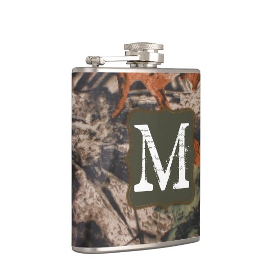 Jagen Camo Hunters Camouf Monogram Whiskey Flask Heupfles (Rechts)