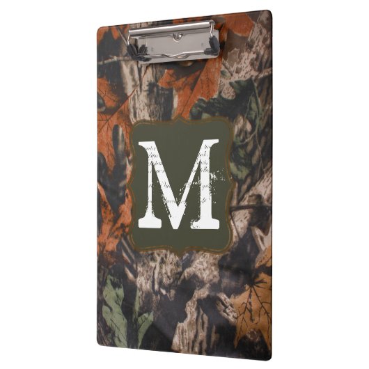 Jagen Camo Hunters Monogram Initiaal Clip Board Klembord (Links)