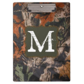 Jagen Camo Hunters Monogram Initiaal Clip Board Klembord (Voorkant)