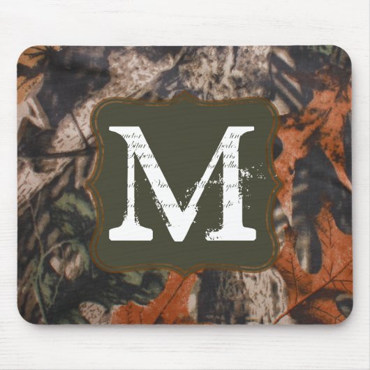 Jagen Camo Hunters Monogram Initiaal Muismat (Voorkant)