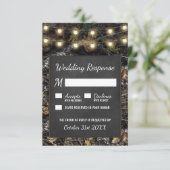 Jagen Camo Krijtbord Rustieke bruiloft RSVP Kaarte (Staand voorkant)