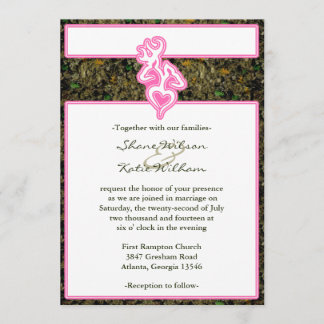 Jagen Camo Roze Custom Outline Kleur Uitnodiging