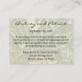 Jagen Camo Wedding Insert Receptie Kaarten (Achterkant)