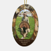 Jagen Camouflage Een foto gepersonaliseerd Keramisch Ornament (Links)