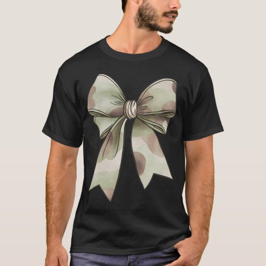 Jagen Camouflage Oude Camo Bow Camo Coquette Bow T-shirt (Voorkant)