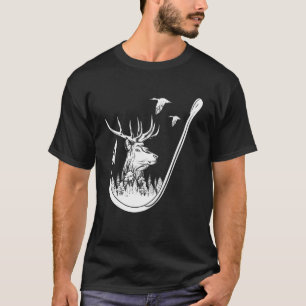 Jagen en vissen herten- en eendenjagers kunst t-shirt