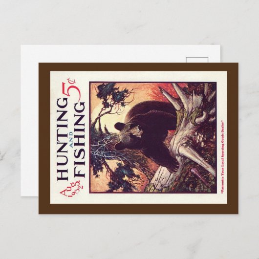 " jagen en Vissen Mag-Hoesje" Briefkaart (Voorkant / Achterkant)