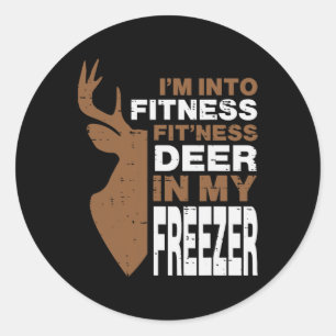 Jagen Fitness Herten In Vriezer Funny Hunter Manne Ronde Sticker