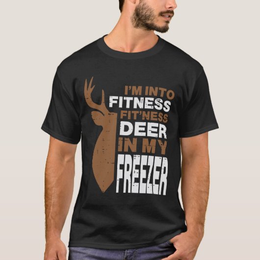 Jagen Fitness Herten In Vriezer Funny Hunter Manne T-shirt (Voorkant)