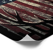 Jagen Herten Amerikaanse Vlag Wild Outdoor Hunter Poster (Hoek)