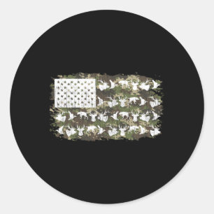 Jagen Herten Jagers Camo Amerikaanse Vlag VS Grapp Ronde Sticker