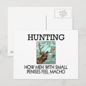 Jagen. Hoe mannen met kleine penissen zich macho v Briefkaart (Voorkant / Achterkant)