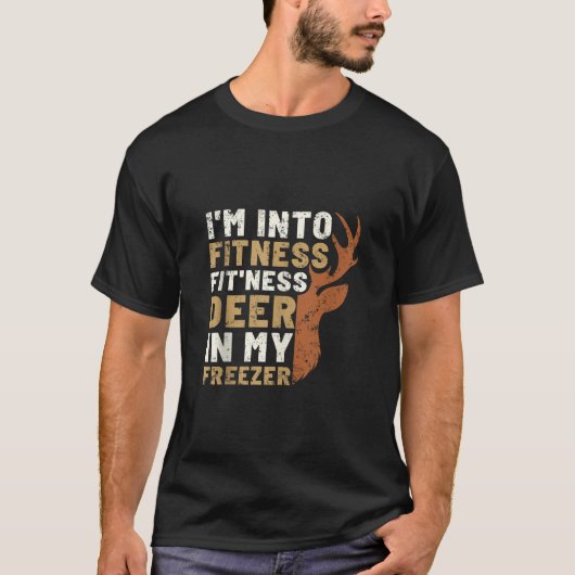 Jagen Ik ben in fitness fit pasvorm herten in mijn T-shirt (Voorkant)