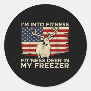 Jagen IM in fitness fit Ness herten diepvries Mann Ronde Sticker
