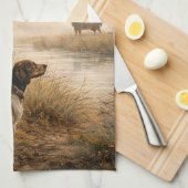 Jagen in de mist theedoek (Quarter Fold)