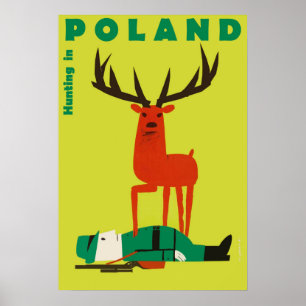 Jagen in Polen, vintage reisposter Poster