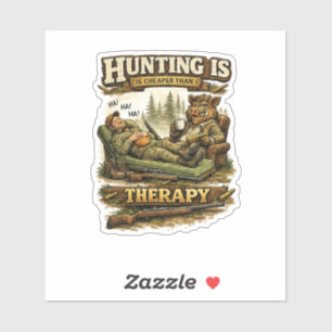 Jagen is goedkoper dan therapie sticker