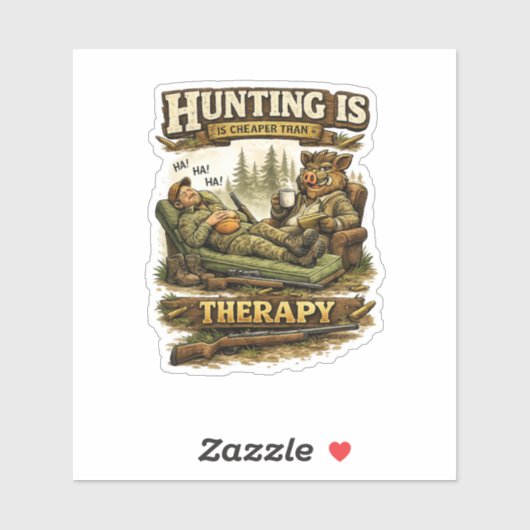 Jagen is goedkoper dan therapie sticker (Vel)