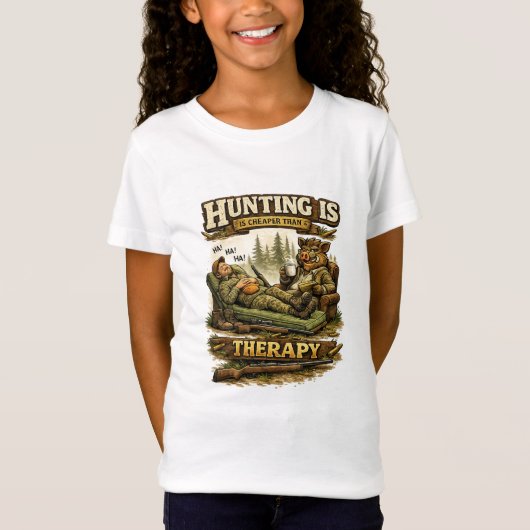 Jagen is goedkoper dan therapie t-shirt (Voorkant)