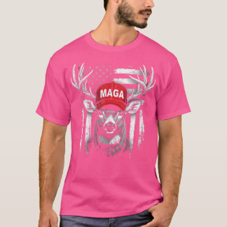 Jagen Maga Camouflage Verenigde Staten Vlag Herten T-shirt
