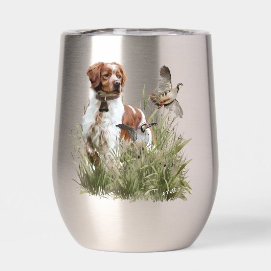 Jagen met een Bretonse hond, Art (Achterkant)