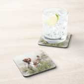 Jagen met een Bretonse hond, Art Bier Onderzetter (Rechterzijde)